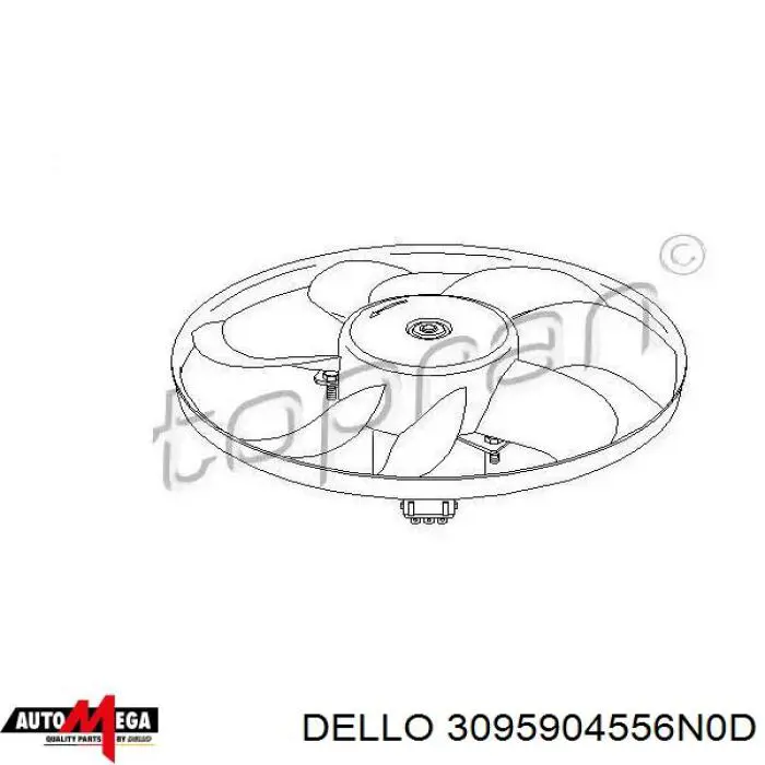Купити 3095904556N0D Dello/Automega Електровентилятор охолодження в зборі (двигун + крильчатка)