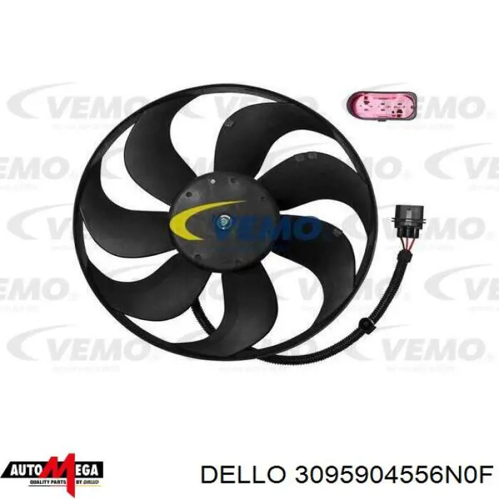 3095904556N0F Dello/Automega електровентилятор охолодження в зборі (двигун + крильчатка)