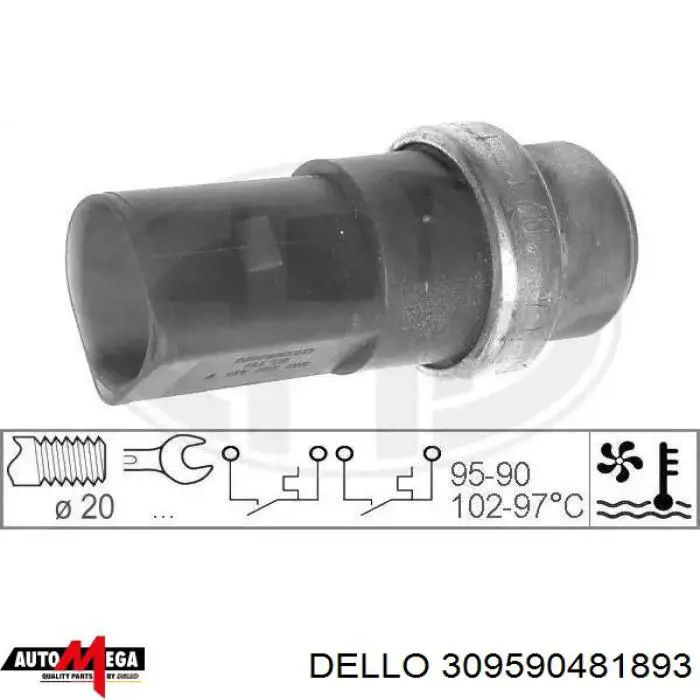 Купити 309590481893 Dello/Automega Датчик включення вентилятора