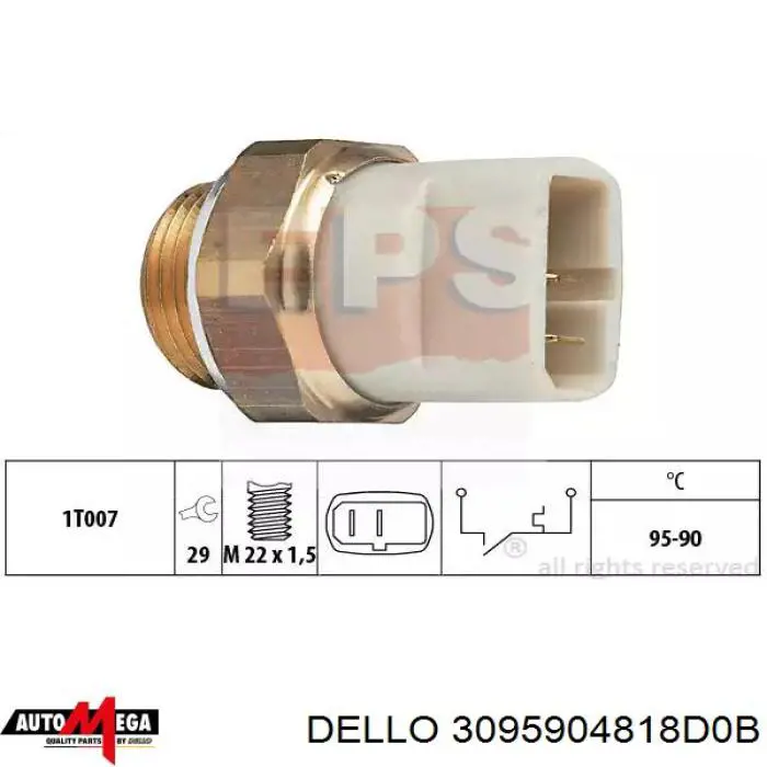 Датчик включення вентилятора радіатора Dello/Automega 3095904818D0B