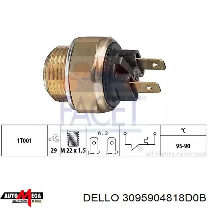 3095904818D0B Dello/Automega Датчик радіатора