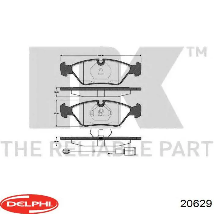 20629 Delphi Передні гальмівні колодки