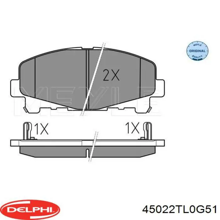 45022TL0G51 Delphi Передні гальмівні колодки