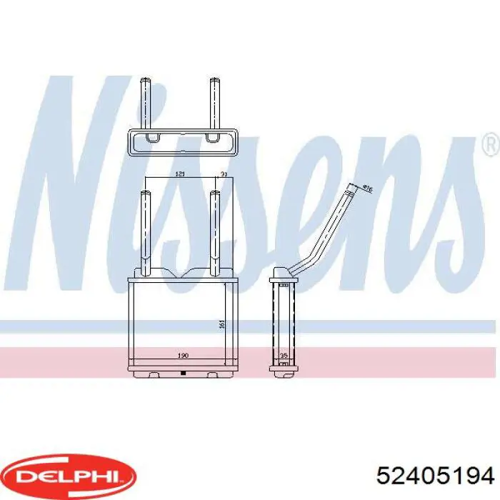 Радіатор пічки (обігрівача) Delphi 52405194 ціна, від 23.33 USD
