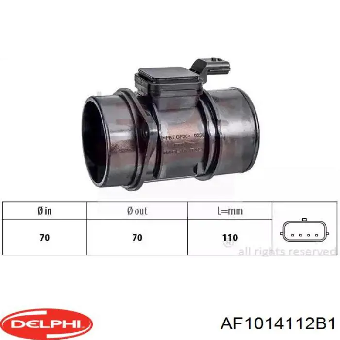 Датчик масової витрати повітря Delphi AF1014112B1 ціна, від 78.54 USD