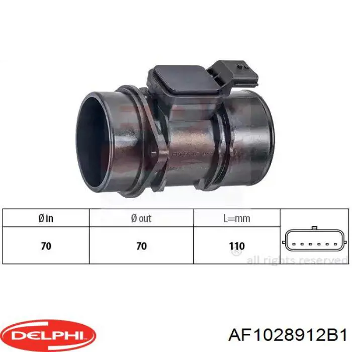 Датчик масової витрати повітря Delphi AF1028912B1 ціна, від 44.19 USD