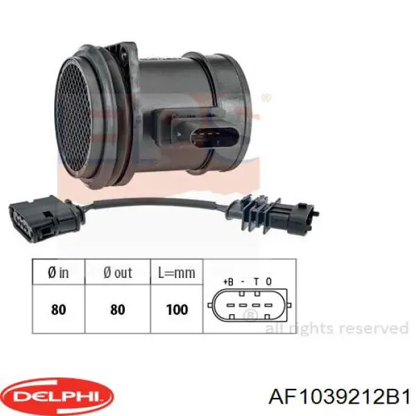 AF1039212B1 Delphi Датчик витрати повітря