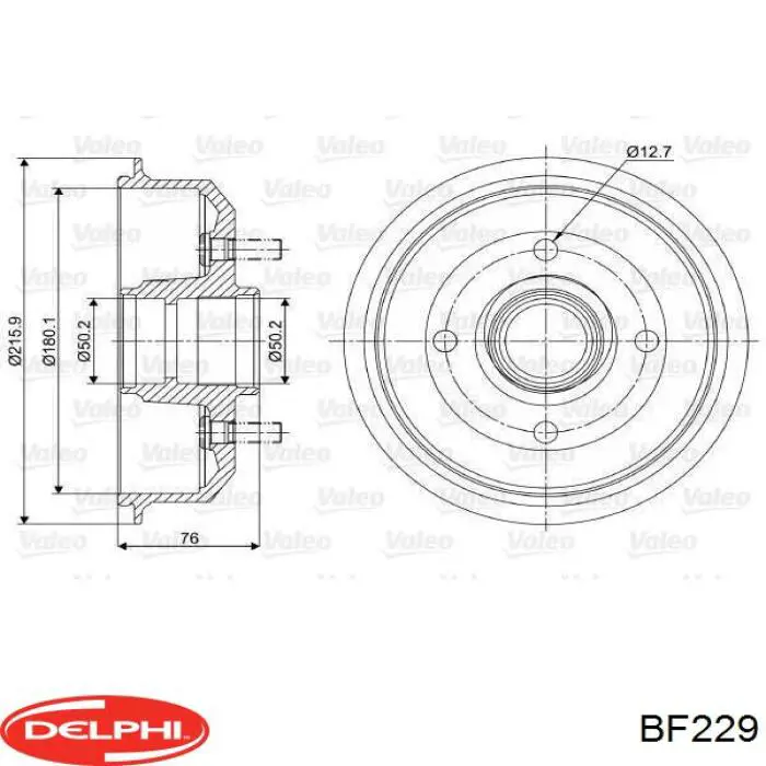 Купити BF229 Delphi Барабан гальмівний задній