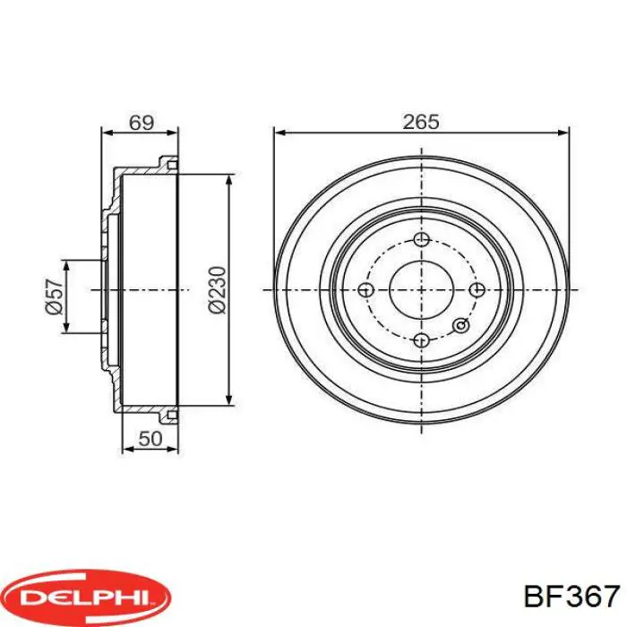 Барабан гальмівний задній Delphi BF367 ціна, від 34.98 USD