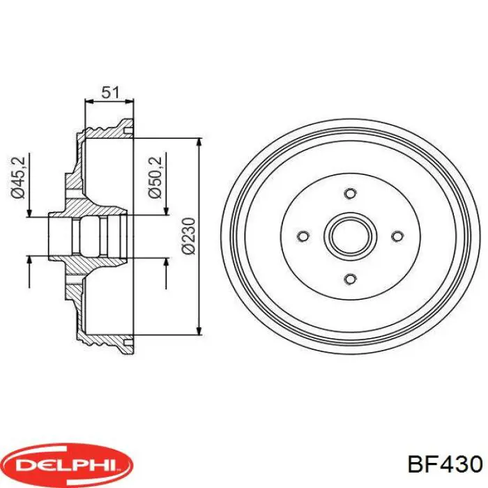 Барабан гальмівний задній Delphi BF430 ціна, від 64.05 USD