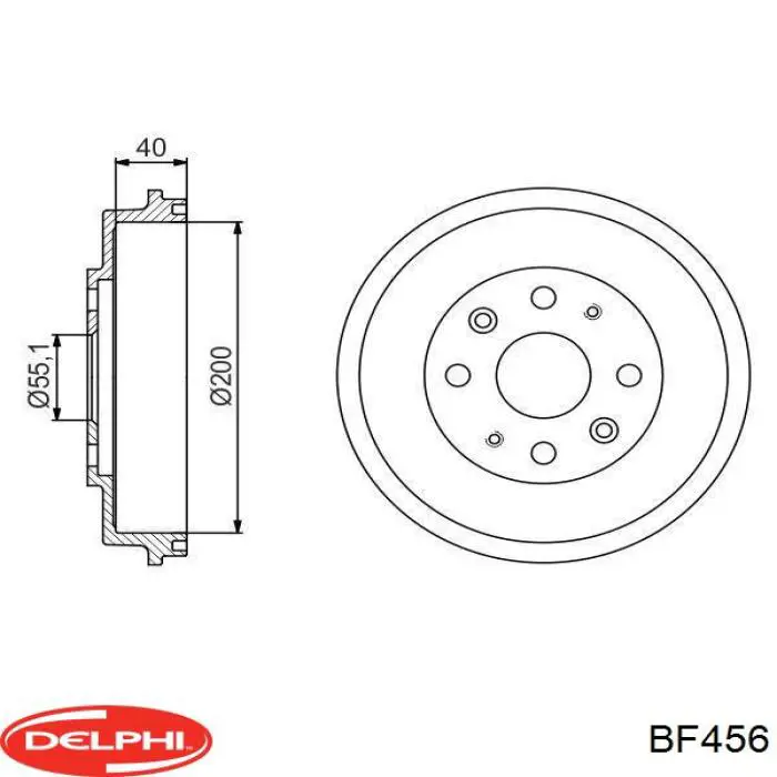 Барабан гальмівний задній BF456 Delphi