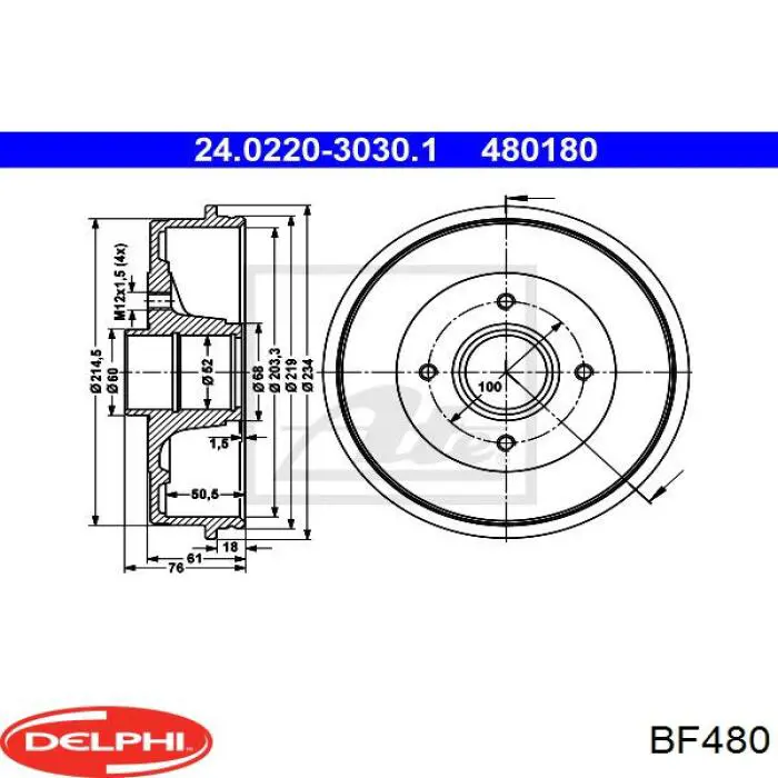 Купити BF480 Delphi Барабан гальмівний задній