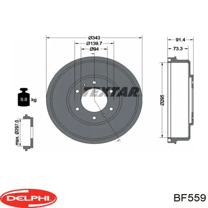 BF559 Delphi Барабан гальмівний задній
