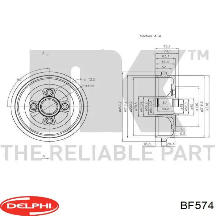 Купити ADN14727 Blue Print Барабан гальмівний задній