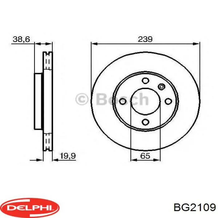 Гальмівні диски передні BG2109 Delphi