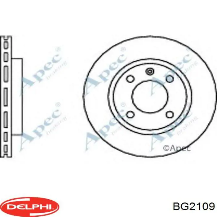Диск переднього гальма Delphi BG2109 ціна, від 25.55 USD