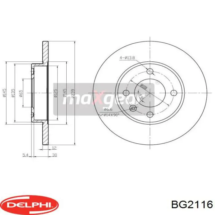 BG2116 Delphi диск гальмівний передній