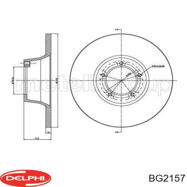 Диск гальмівний передній BG2157 Delphi