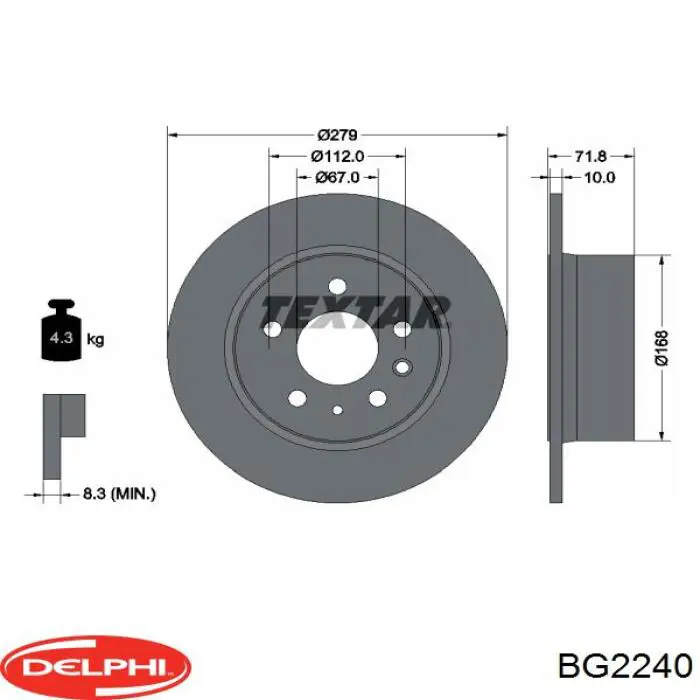 Задні дискові гальма Delphi BG2240 ціна, від 29.34 USD