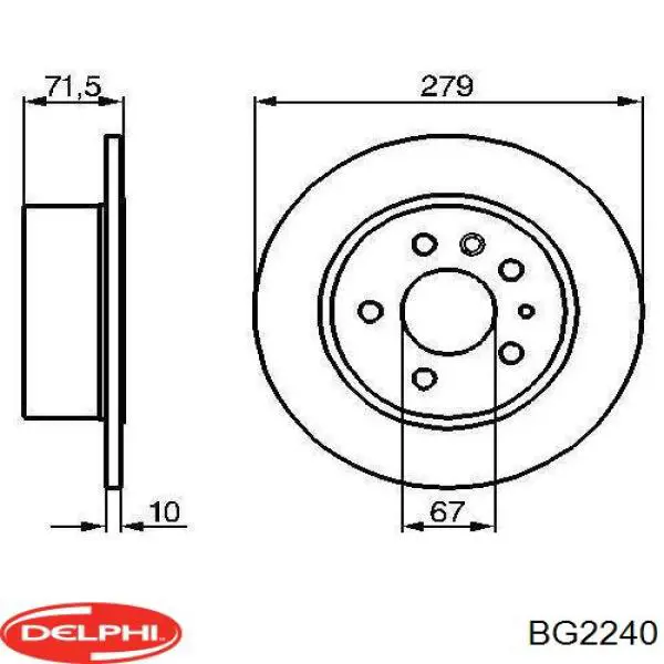 Купити BG2240 Delphi Диск заднього гальма