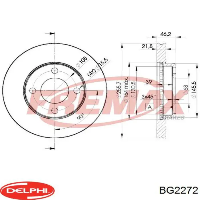 Диск переднього гальма Delphi BG2272 ціна, від 29.85 USD