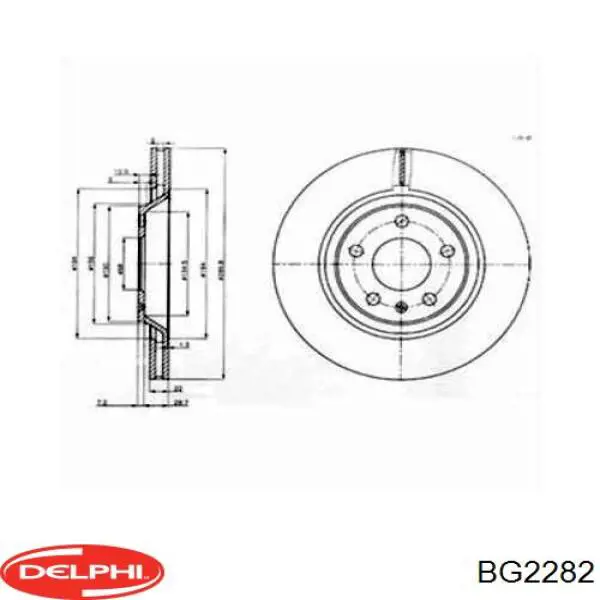 Диск гальмівний передній Delphi BG2282