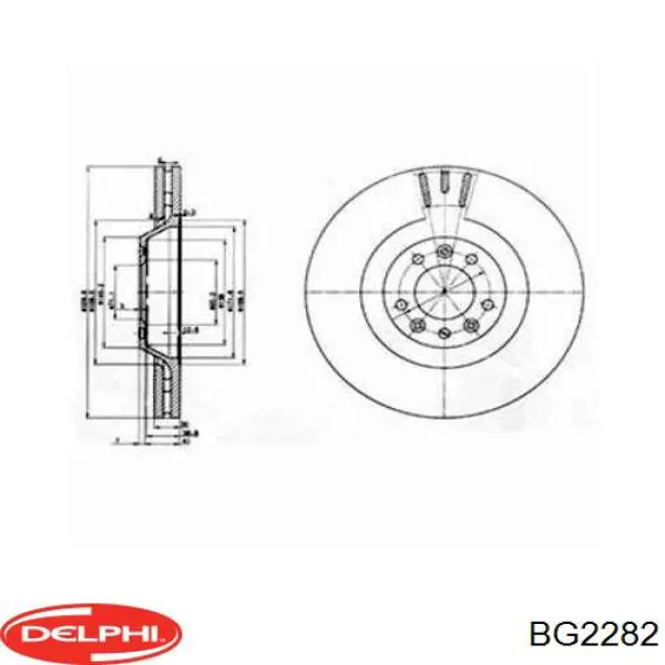 Диск переднього гальма Delphi BG2282 ціна, від 20.45 USD