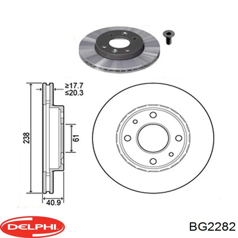 BG2282 Delphi диск гальмівний передній