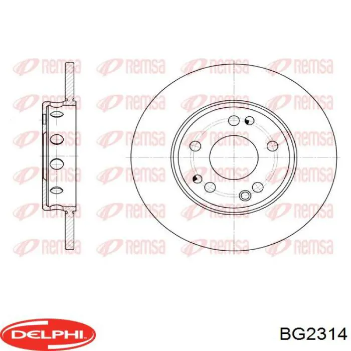 Диск переднього гальма Delphi BG2314 ціна, від 30.42 USD