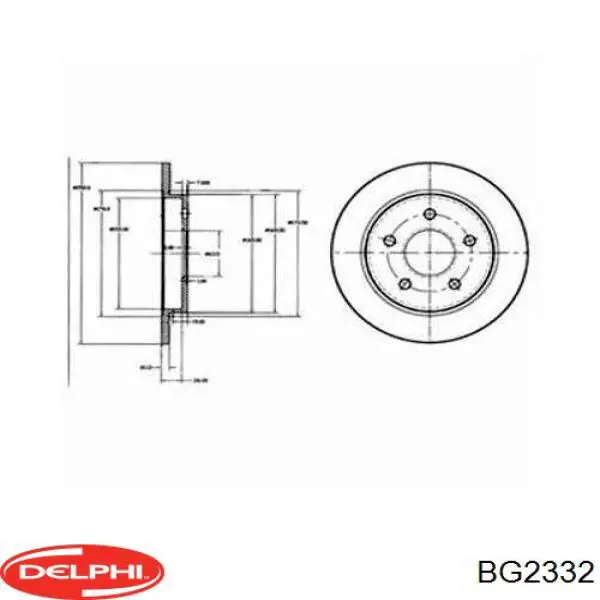 Купити BG2332 Delphi Диск заднього гальма