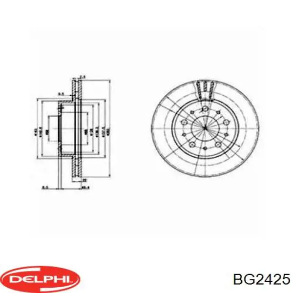 Диск гальмівний передній BG2425 Delphi