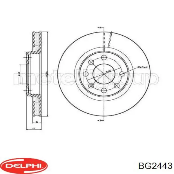 Диск переднього гальма Delphi BG2443 ціна, від 23.41 USD