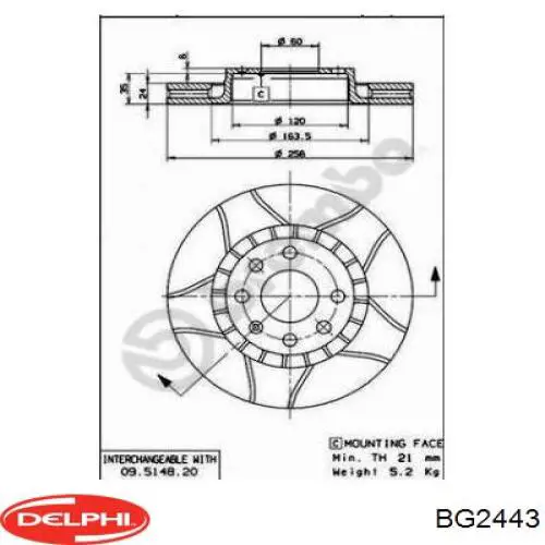 Купити BG2443 Delphi Ротор гальмівний