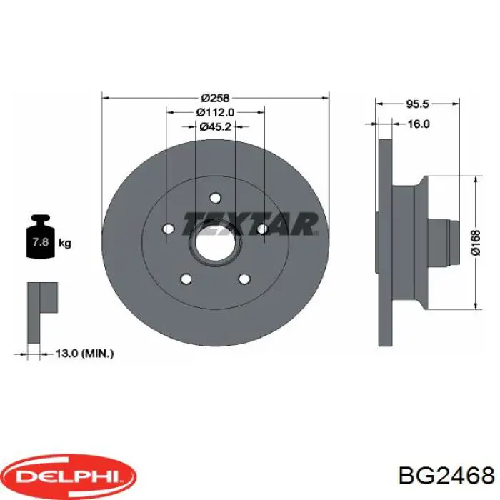 BG2468 Delphi диск гальмівний передній