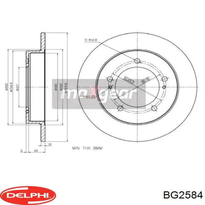 Диск переднього гальма Delphi BG2584 ціна, від 30.91 USD