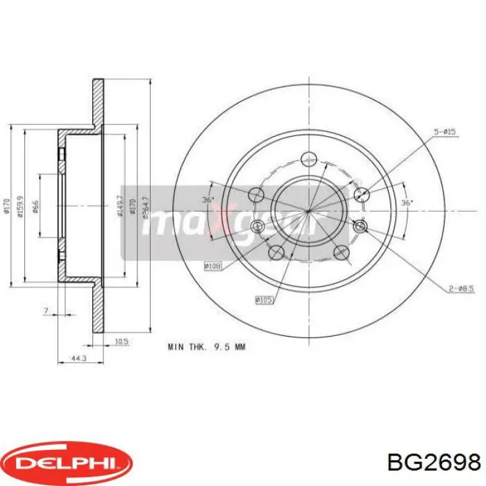 Задні дискові гальма Delphi BG2698 ціна, від 25.49 USD