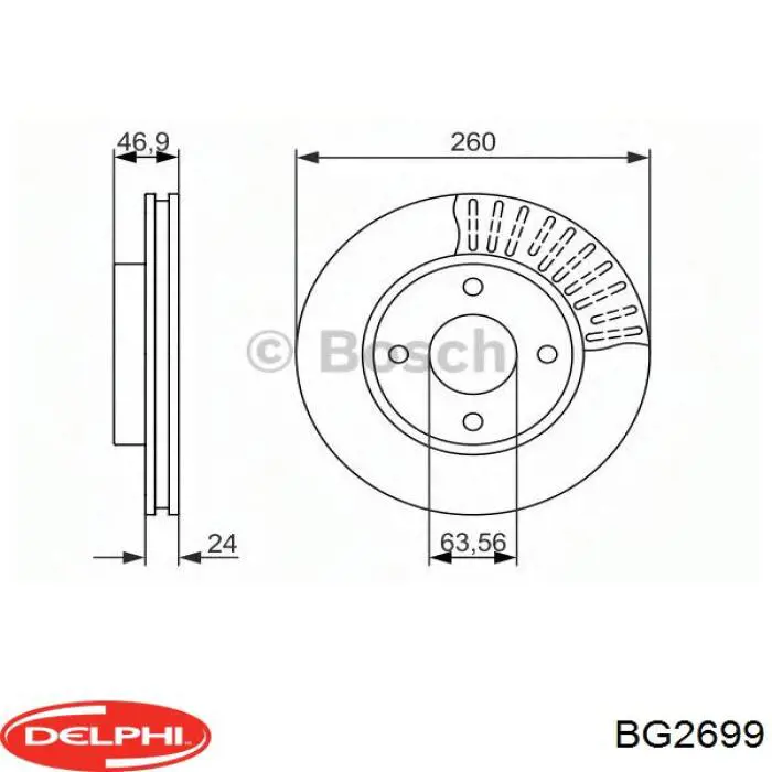 BG2699 Delphi Гальмо дискове переднє