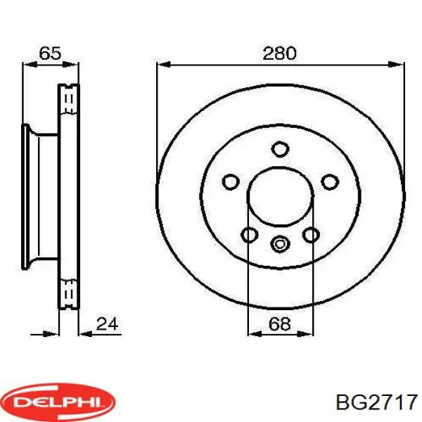 Диск переднього гальма Delphi BG2717 ціна, від 37.84 USD