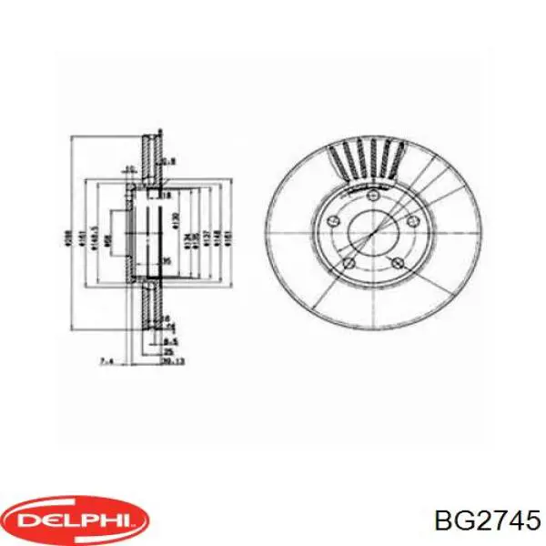 BG2745 Delphi диск гальмівний передній