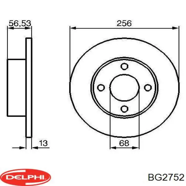 Гальмівні диски передні BG2752 Delphi