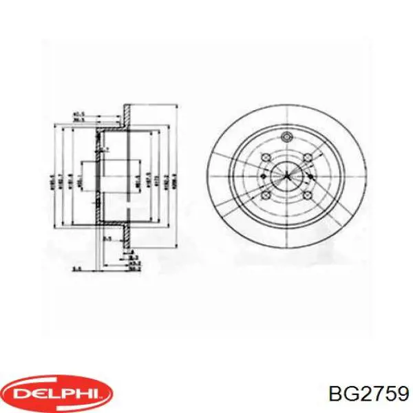 Гальмівні диски передні BG2759 Delphi