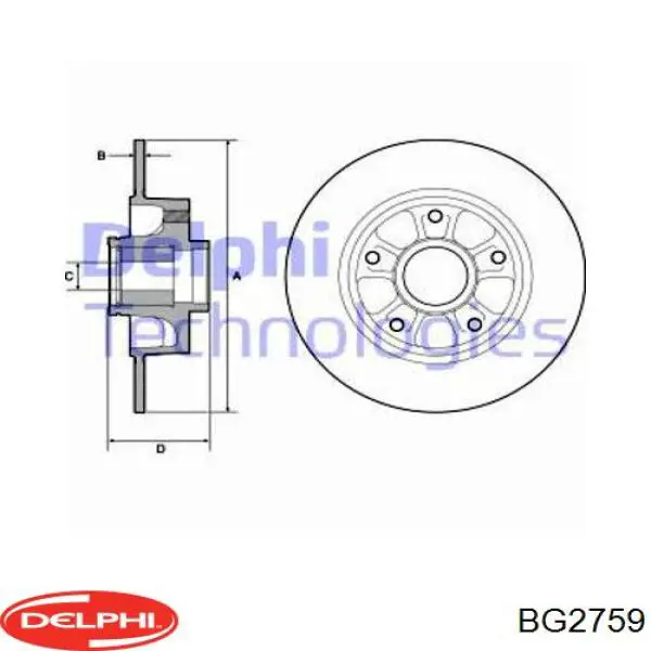 Диск гальмівний передній Delphi BG2759