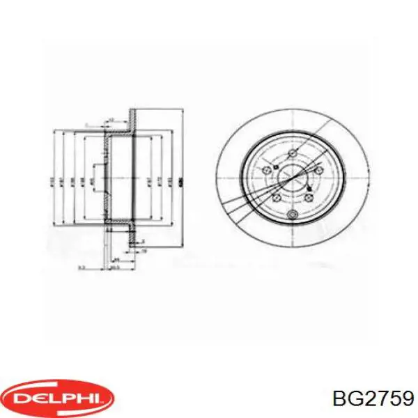BG2759 Delphi Гальмо дискове переднє