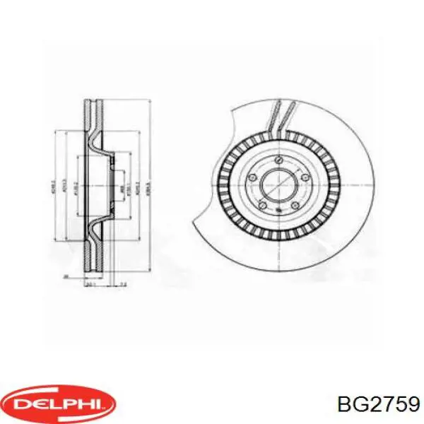 Диск переднього гальма Delphi BG2759 ціна, від 31.00 USD