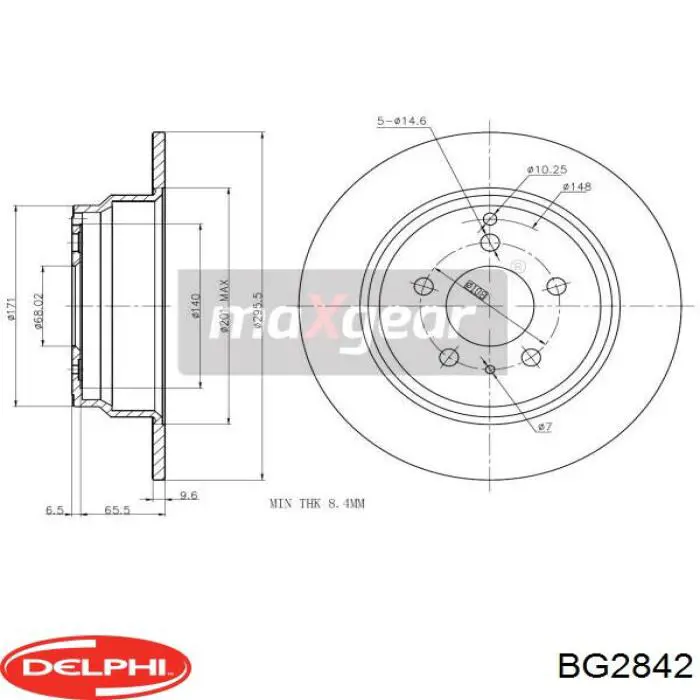Диск гальмівний задній BG2842 Delphi