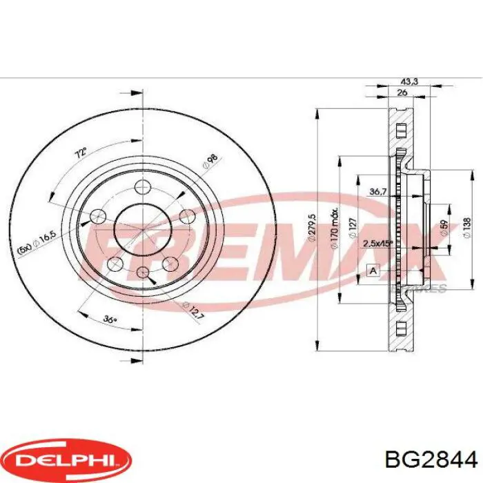 Купити BG2844 Delphi Ротор гальмівний