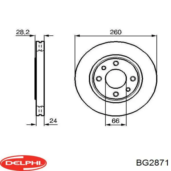 BG2871 Delphi Гальмо дискове переднє