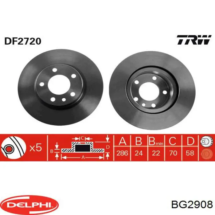 Купити BG2908 Delphi Ротор гальмівний