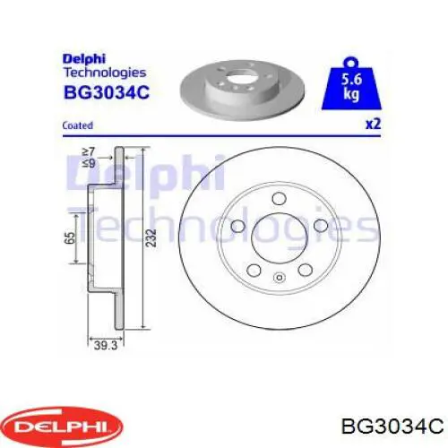 BG3034C Delphi Дискові гальма