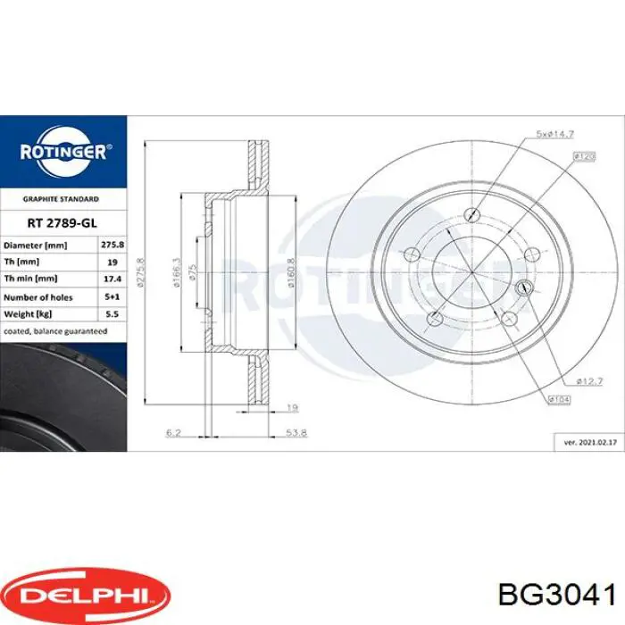 Задні дискові гальма Delphi BG3041 ціна, від 41.17 USD